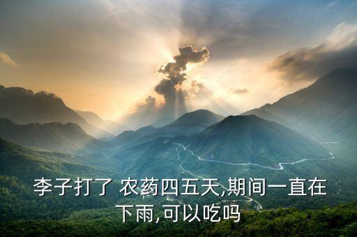  李子打了 農(nóng)藥四五天,期間一直在下雨,可以吃嗎