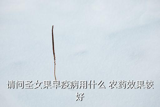 請問圣女果早疫病用什么 農藥效果較好