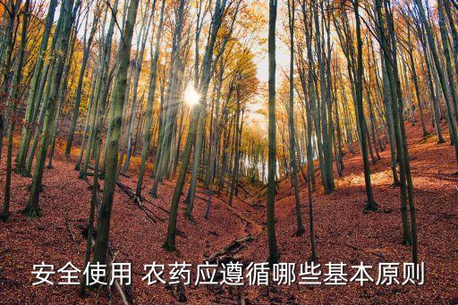 安全使用 農(nóng)藥應(yīng)遵循哪些基本原則