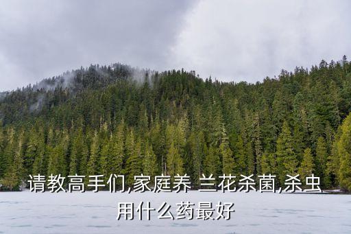 請教高手們,家庭養(yǎng) 蘭花殺菌,殺蟲用什么藥最好