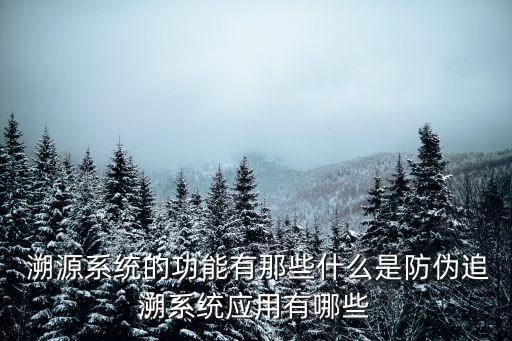  溯源系統(tǒng)的功能有那些什么是防偽追溯系統(tǒng)應(yīng)用有哪些