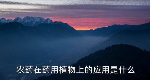  農藥在藥用植物上的應用是什么