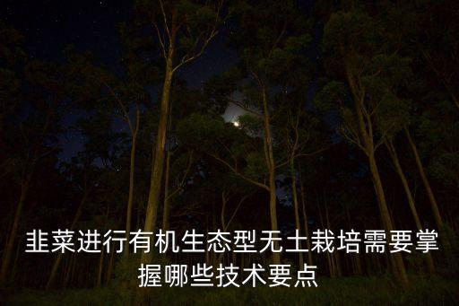  韭菜進行有機生態型無土栽培需要掌握哪些技術要點