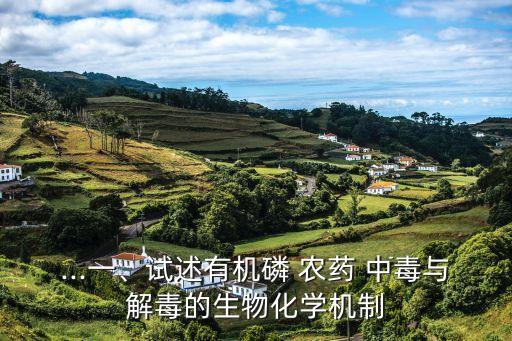 ...一、試述有機磷 農藥 中毒與解毒的生物化學機制