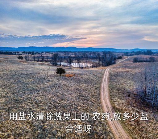 ,為什么加鹽能去農藥