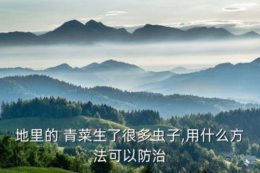 青菜田選什么殺蟲農藥,青菜長蟲子除了用農藥可以用什么殺蟲