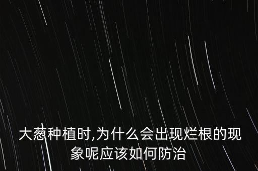  大蔥種植時,為什么會出現爛根的現象呢應該如何防治