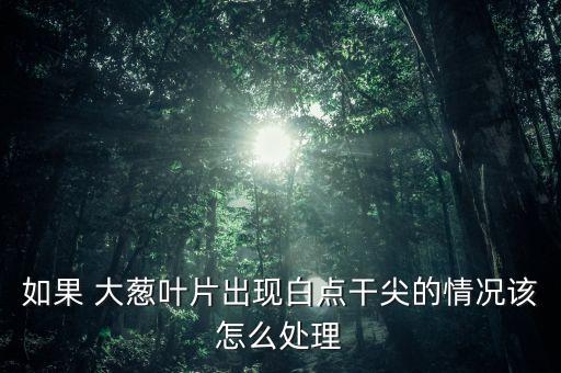如果 大蔥葉片出現(xiàn)白點(diǎn)干尖的情況該怎么處理