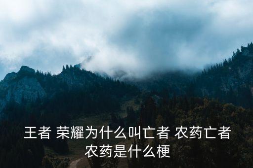  王者 榮耀為什么叫亡者 農藥亡者 農藥是什么梗