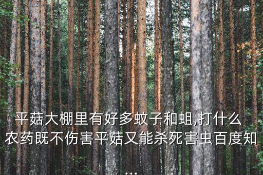 平菇大棚里有好多蚊子和蛆,打什么 農(nóng)藥既不傷害平菇又能殺死害蟲百度知...