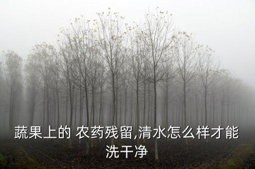 蔬果上的 農藥殘留,清水怎么樣才能洗干凈
