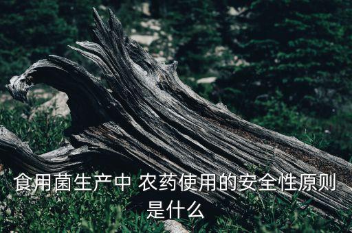 食用菌生產中 農藥使用的安全性原則是什么