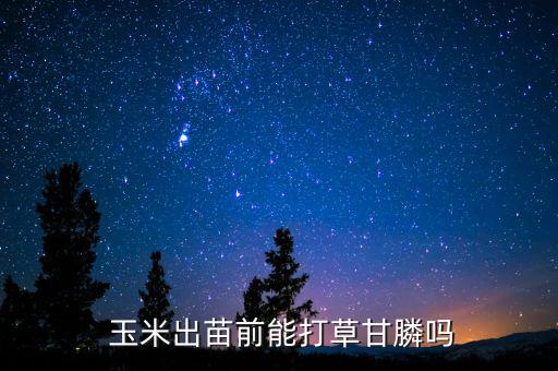  玉米出苗前能打草甘膦嗎