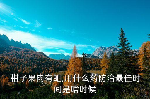  柑子果肉有蛆,用什么藥防治最佳時間是啥時候