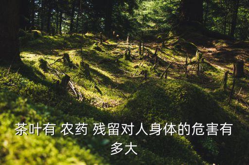 茶葉有 農藥 殘留對人身體的危害有多大