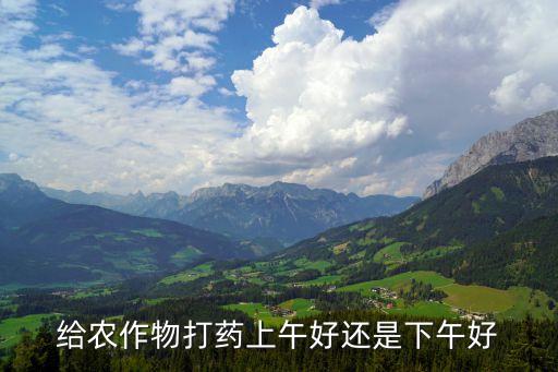 給農作物打藥上午好還是下午好