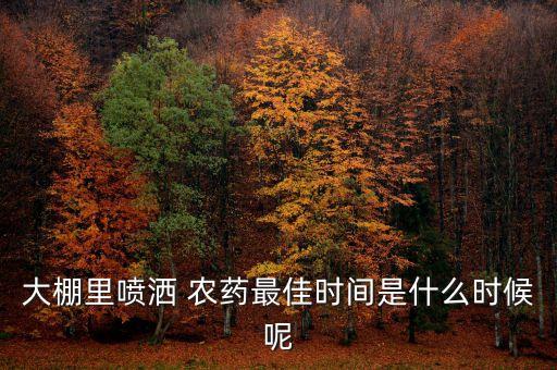 大棚里噴灑 農藥最佳時間是什么時候呢