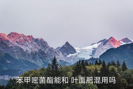 苯甲嘧菌酯能和 葉面肥混用嗎