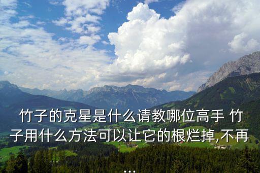  竹子的克星是什么請(qǐng)教哪位高手 竹子用什么方法可以讓它的根爛掉,不再...