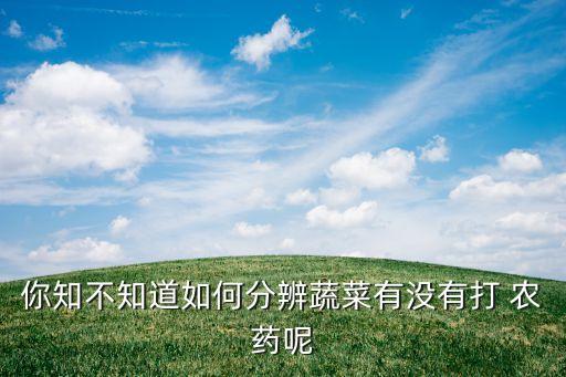 你知不知道如何分辨蔬菜有沒有打 農藥呢