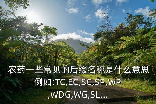  農(nóng)藥一些常見的后綴名稱是什么意思例如:TC,EC,SC,SP,WP,WDG,WG,SL...