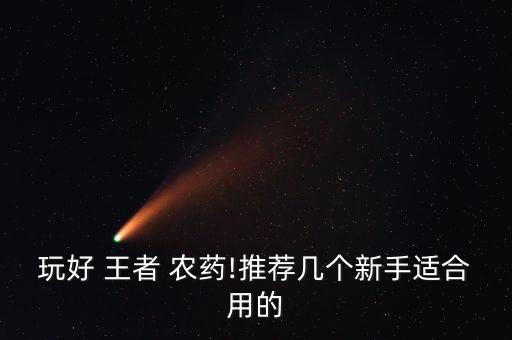 玩好 王者 農(nóng)藥!推薦幾個新手適合用的