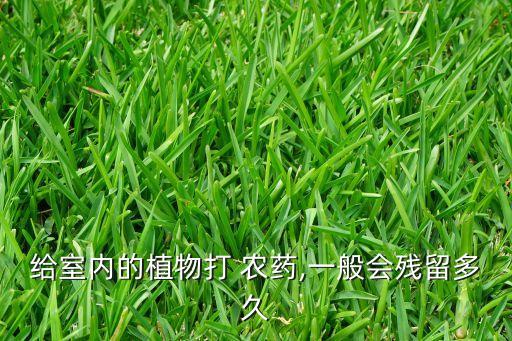 給室內的植物打 農藥,一般會殘留多久