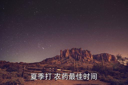 夏季打 農藥最佳時間