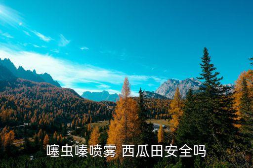 噻蟲嗪噴霧 西瓜田安全嗎