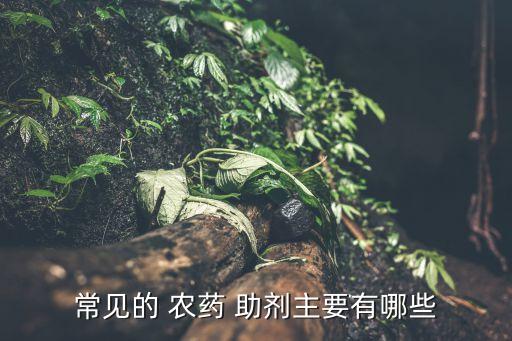常見的 農藥 助劑主要有哪些