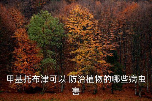 甲基托布津可以 防治植物的哪些病蟲害