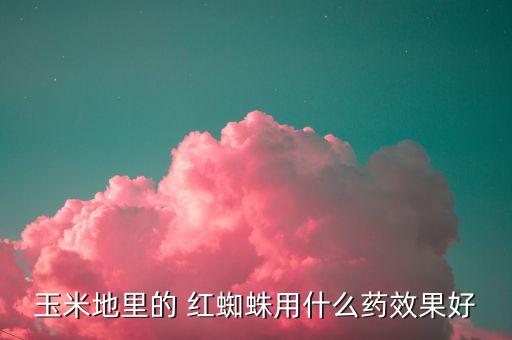 玉米地里的 紅蜘蛛用什么藥效果好