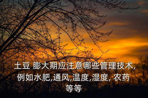  土豆 膨大期應(yīng)注意哪些管理技術(shù),例如水肥,通風(fēng),溫度,濕度, 農(nóng)藥等等