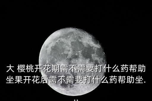 大 櫻桃開花期需不需要打什么藥幫助坐果開花后需不需要打什么藥幫助坐...