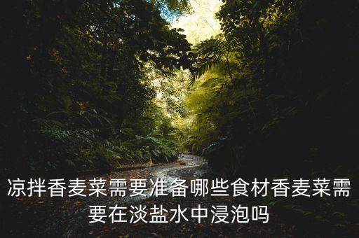 涼拌香麥菜需要準備哪些食材香麥菜需要在淡鹽水中浸泡嗎