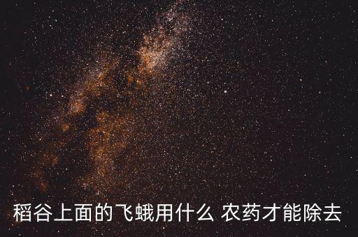 稻谷上面的飛蛾用什么 農藥才能除去