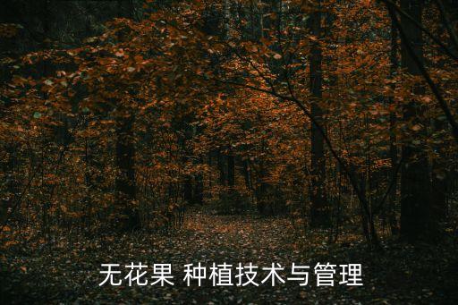  無花果 種植技術與管理