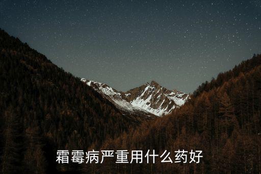 霜霉病嚴(yán)重用什么藥好