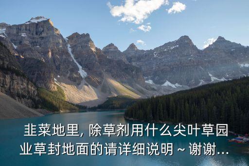  韭菜地里, 除草劑用什么尖葉草園業(yè)草封地面的請詳細說明～謝謝...
