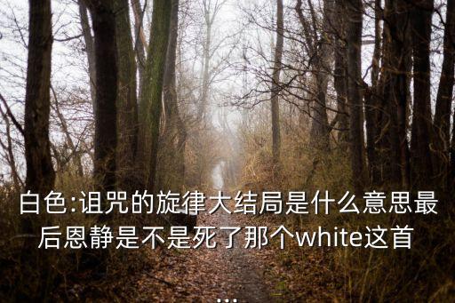 白色:詛咒的旋律大結局是什么意思最后恩靜是不是死了那個white這首...
