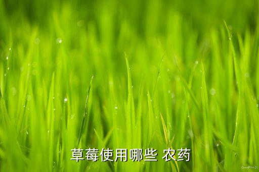  草莓使用哪些 農藥