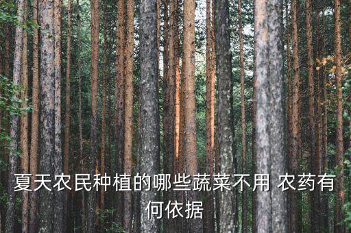夏天農民種植的哪些蔬菜不用 農藥有何依據