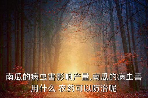 南瓜的病蟲害影響產量,南瓜的病蟲害用什么 農藥可以防治呢