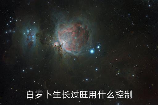 白羅卜生長過旺用什么控制