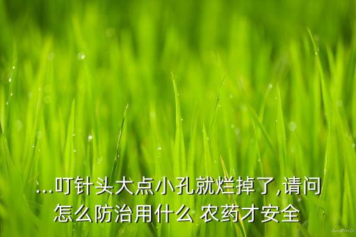 ...叮針頭大點(diǎn)小孔就爛掉了,請(qǐng)問(wèn)怎么防治用什么 農(nóng)藥才安全
