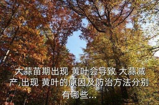 大蒜黃葉用什么農藥