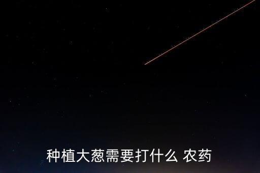 種植大蔥需要打什么 農(nóng)藥