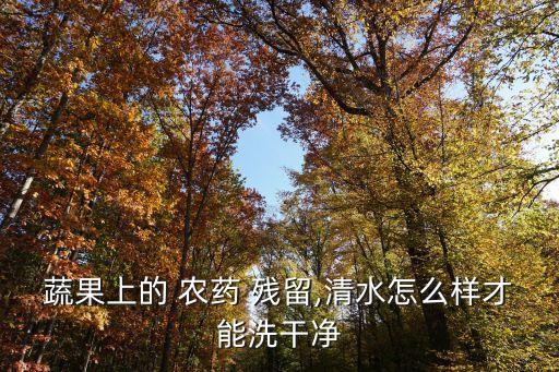 蔬果上的 農藥 殘留,清水怎么樣才能洗干凈