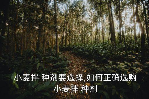 小麥拌種劑用什么農藥好,什么農藥拌種最好