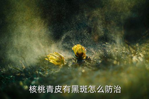  核桃青皮有黑斑怎么防治
